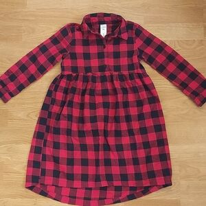 Carters Red Buffalo Check Flannel Dress